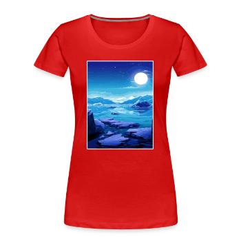 Island Vintage Reiseposter WPA Souvenir - Frauen Premium Bio T-Shirt - Rot - Vorne - Mia (176cm)