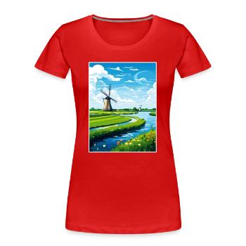 Niederlande Vintage Reiseposter WPA Souvenir - Frauen Premium Bio T-Shirt - Rot - Vorne - Mia (176cm)