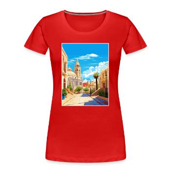 Murica Espagne Vintage voyage affiche WPA Souvenir - T-shirt bio Premium Femme - rouge - Devant - Mia (176cm)