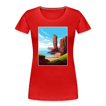 Old Man Of Hoy Scotland Vintage Travel Poster WPA - Women's Premium Organic T-Shirt - red - Front - Mia (176cm)