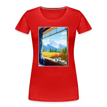 Orient Express Europe déco Vintage Affiche de voyage - T-shirt bio Premium Femme - rouge - Devant - Mia (176cm)