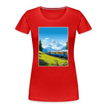 Orient Express Europe déco Vintage Affiche de voyage - T-shirt bio Premium Femme - rouge - Devant - Mia (176cm)