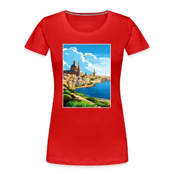 Malta Vintage Reiseposter WPA Souvenir - Frauen Premium Bio T-Shirt - Rot - Vorne - Mia (176cm)