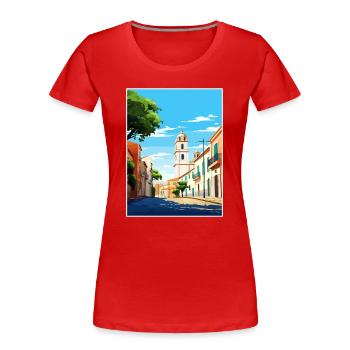 Faro Portugal Vintage voyage affiche WPA Souvenir - T-shirt bio Premium Femme - rouge - Devant - Mia (176cm)