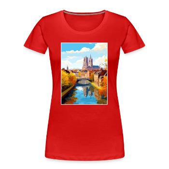 Amiens Frankreich Vintage Reiseposter WPA Souvenir - Frauen Premium Bio T-Shirt - Rot - Vorne - Mia (176cm)