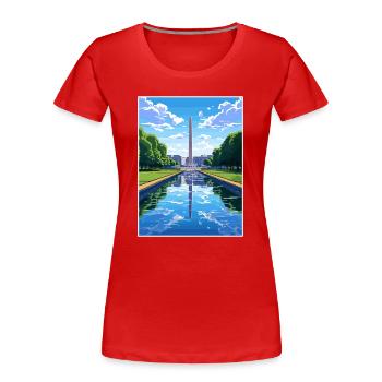 Washington Memorial Dc États-Unis Affiche de voyage - T-shirt bio Premium Femme - rouge - Devant - Mia (176cm)