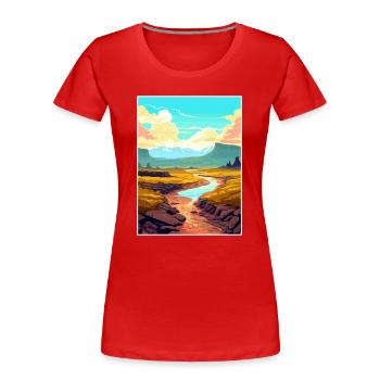 Vulkane Nationalpark Vulkan Hawaii Souvenir - Frauen Premium Bio T-Shirt - Rot - Vorne - Mia (176cm)