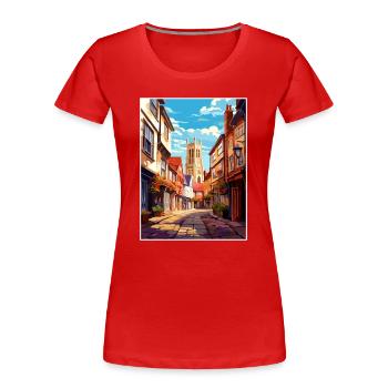 Canterbury Vintage Reiseposter WPA Souvenir - Frauen Premium Bio T-Shirt - Rot - Vorne - Mia (176cm)