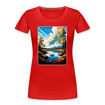 Fool Hollow Lake Arizona Vintage Travel Poster WPA - Women's Premium Organic T-Shirt - red - Front - Mia (176cm)