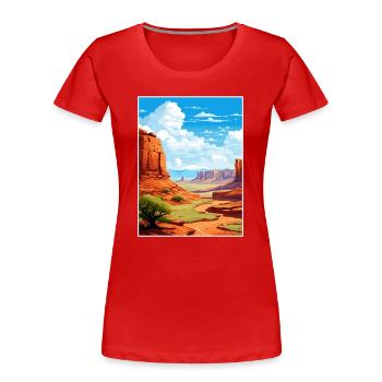 Canyonlands Nationalpark Vintage Reiseposter - Frauen Premium Bio T-Shirt - Rot - Vorne - Mia (176cm)