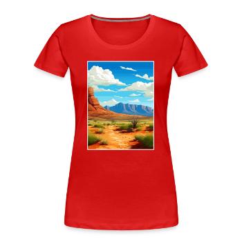 Parc national des montagnes de Guadalupe affiche de voyage - T-shirt bio Premium Femme - rouge - Devant - Mia (176cm)