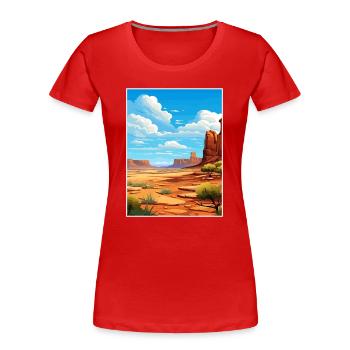 Canyonlands Nationalpark Vintage Reiseposter - Frauen Premium Bio T-Shirt - Rot - Vorne - Mia (176cm)