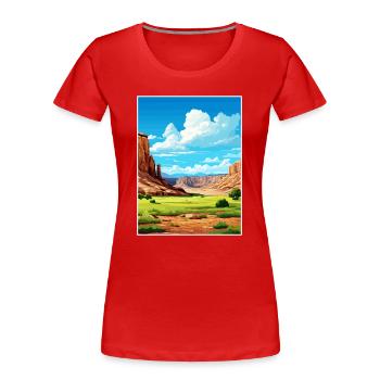 Capitol Reef National Park Vintage Reiseposter - Frauen Premium Bio T-Shirt - Rot - Vorne - Mia (176cm)