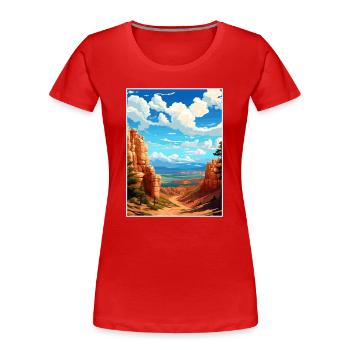 Parc national de Bryce Canyon Vintage voyage affiche - T-shirt bio Premium Femme - rouge - Devant - Mia (176cm)