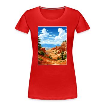 Parc national de Bryce Canyon Vintage voyage affiche - T-shirt bio Premium Femme - rouge - Devant - Mia (176cm)