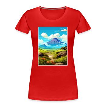 Hawai Vulkane Nationalpark Reiseposter - Frauen Premium Bio T-Shirt - Rot - Vorne - Mia (176cm)