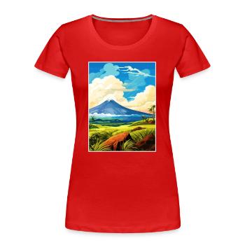 Hawai Vulkane Nationalpark Reiseposter - Frauen Premium Bio T-Shirt - Rot - Vorne - Mia (176cm)
