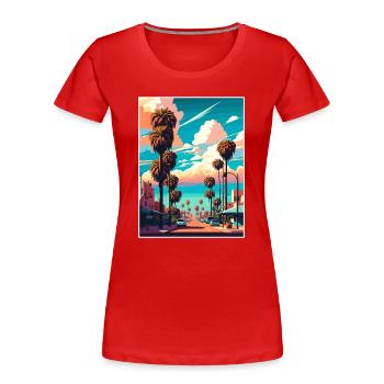 Santa Ana Kalifornien Vintage Reiseposter WPA Kunst - Frauen Premium Bio T-Shirt - Rot - Vorne - Mia (176cm)