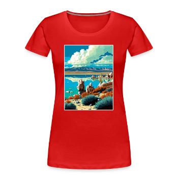 Mono Lake California Vintage Reiseposter WPA Kunst - Frauen Premium Bio T-Shirt - Rot - Vorne - Mia (176cm)