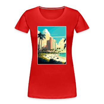 Marco Island Florida Vintage Travel Poster WPA Art - Women's Premium Organic T-Shirt - red - Front - Mia (176cm)