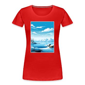 Nordpol Alaska Vintage Reiseposter Souvenir - Frauen Premium Bio T-Shirt - Rot - Vorne - Mia (176cm)
