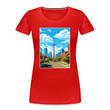 Calgary Kanada Vintage Reiseposter WPA Souvenir - Frauen Premium Bio T-Shirt - Rot - Vorne - Mia (176cm)