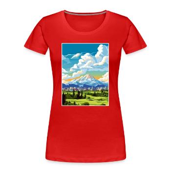 Anchorage Alaska Vintage Travel Poster Souvenir - Women's Premium Organic T-Shirt - red - Front - Mia (176cm)