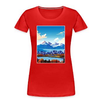 Anchorage Alaska Vintage Travel Poster Souvenir - Women's Premium Organic T-Shirt - red - Front - Mia (176cm)