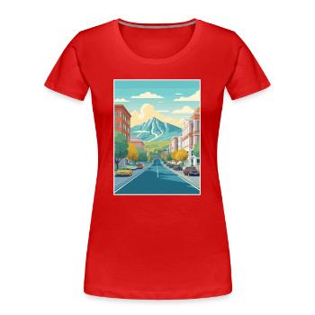 Provo Utah affiches Vintage voyage affiche Souvenir - T-shirt bio Premium Femme - rouge - Devant - Mia (176cm)