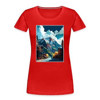 Telluride Colorado Vintage Reiseposter Souvenir - Frauen Premium Bio T-Shirt - Rot - Vorne - Mia (176cm)
