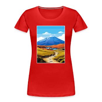 Tongariro Alpenüberquerung Vintage Reiseposter - Frauen Premium Bio T-Shirt - Rot - Vorne - Mia (176cm)