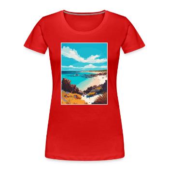 Margaret River Australia Vintage Travel Poster WPA - Women's Premium Organic T-Shirt - red - Front - Mia (176cm)