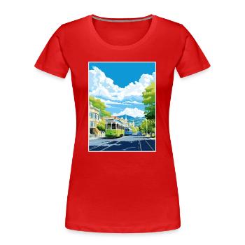 Christchurch Neuseeland Vintage Reiseposter WPA - Frauen Premium Bio T-Shirt - Rot - Vorne - Mia (176cm)