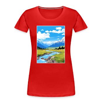 Arthurs Pass Nationalpark Vintage Reiseposter - Frauen Premium Bio T-Shirt - Rot - Vorne - Mia (176cm)