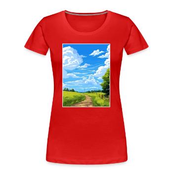 Hauraki Rail Trail Nouvelle-Zélande affiche de voyage - T-shirt bio Premium Femme - rouge - Devant - Mia (176cm)