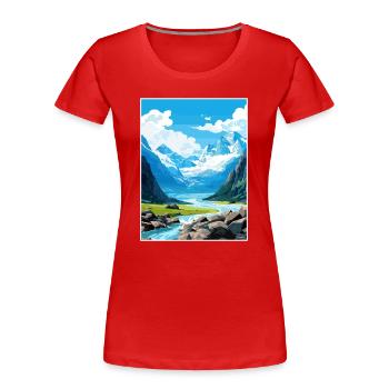 Franz Josef Glacier Nouvelle-Zélande affiche de voyage - T-shirt bio Premium Femme - rouge - Devant - Mia (176cm)