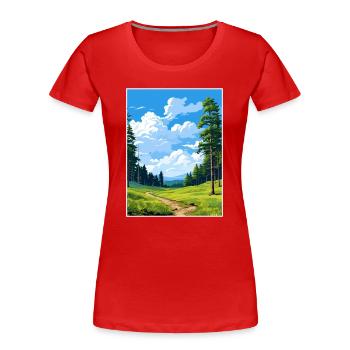 Kaitoke Regional Park Neuseeland Reiseposter - Frauen Premium Bio T-Shirt - Rot - Vorne - Mia (176cm)