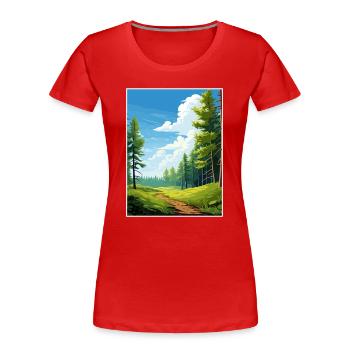 Kaitoke Regional Park Neuseeland Reiseposter - Frauen Premium Bio T-Shirt - Rot - Vorne - Mia (176cm)
