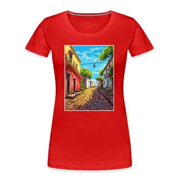 Colonia Del Sacramento Vintage Reiseposter WPA - Frauen Premium Bio T-Shirt - Rot - Vorne - Mia (176cm)