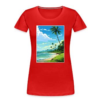 Péninsule d’Osa Costa Rica Vintage voyage affiche WPA - T-shirt bio Premium Femme - rouge - Devant - Mia (176cm)