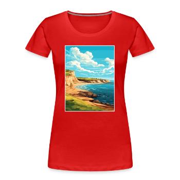Valdes péninsule Argentine Vintage affiche de voyage - T-shirt bio Premium Femme - rouge - Devant - Mia (176cm)