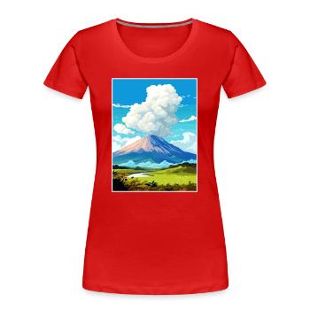 Poas Vulkan Nationalpark Vintage Reiseposter - Frauen Premium Bio T-Shirt - Rot - Vorne - Mia (176cm)