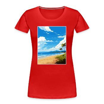Péninsule de Nicoya Costa Rica Vintage Travel Poster - T-shirt bio Premium Femme - rouge - Devant - Mia (176cm)