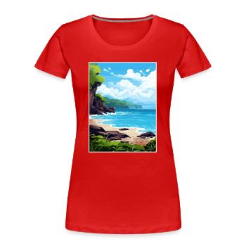 Péninsule de Papagayo Costa Rica affiche de voyage - T-shirt bio Premium Femme - rouge - Devant - Mia (176cm)