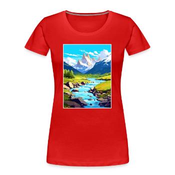 PatagoniaaAffiche de voyage vintage WPA Art - T-shirt bio Premium Femme - rouge - Devant - Mia (176cm)