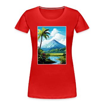 La Fortuna Costa Rica Vintage Reiseposter WPA - Frauen Premium Bio T-Shirt - Rot - Vorne - Mia (176cm)