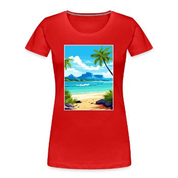 Mauritius Ostafrika Vintage Reiseposter WPA - Frauen Premium Bio T-Shirt - Rot - Vorne - Mia (176cm)