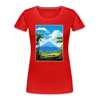 La Fortuna Costa Rica Vintage Reiseposter WPA - Frauen Premium Bio T-Shirt - Rot - Vorne - Mia (176cm)