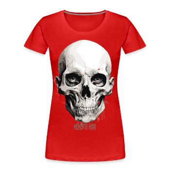 Memento mori - Skull Totenkopf - Frauen Premium Bio T-Shirt - Rot - Vorne - Mia (176cm)