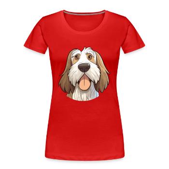 Spinone Italiano Dog Breed Watercolor Cartoon Kawa - Women's Premium Organic T-Shirt - red - Front - Mia (176cm)